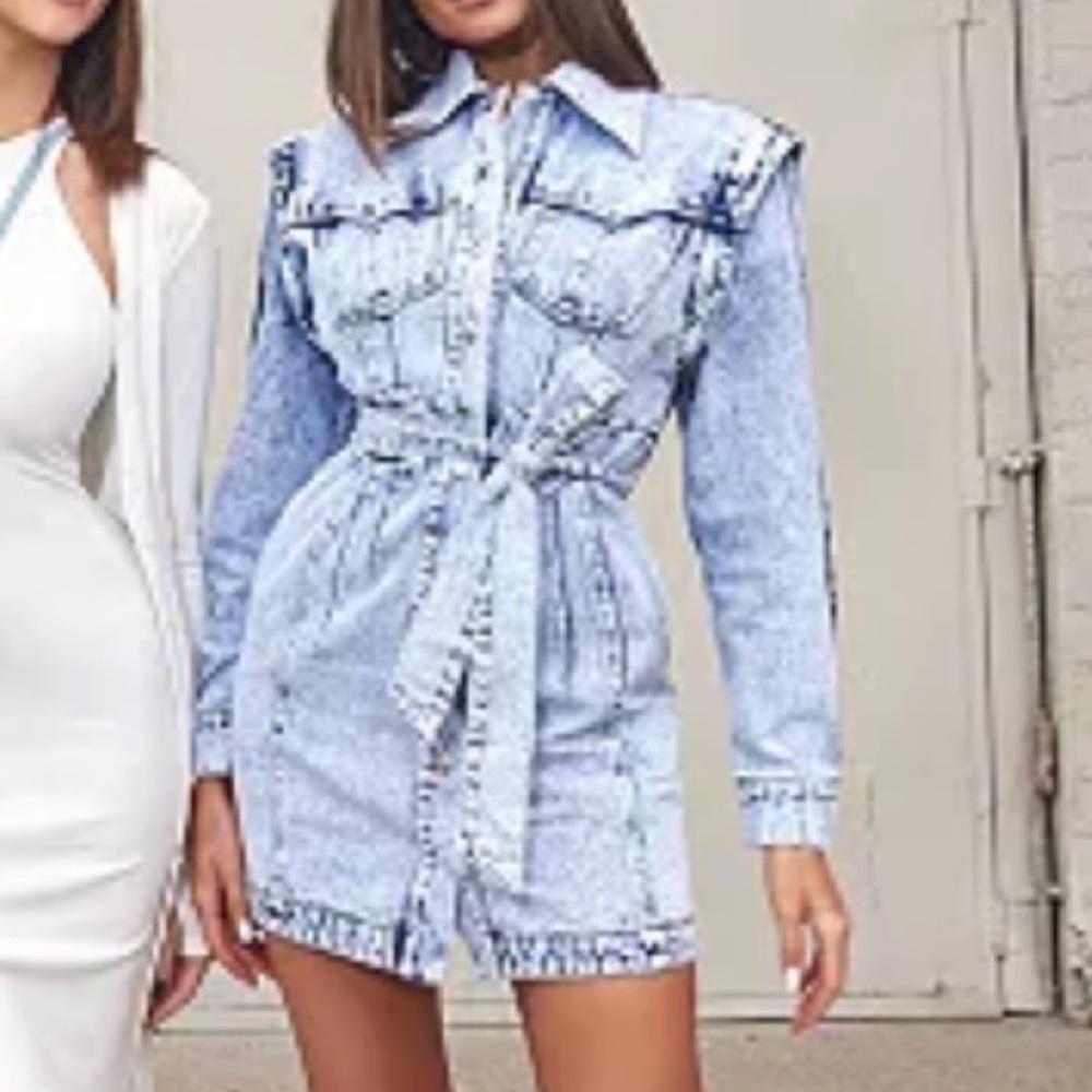 Culpos x INC denim dress with tie waist detail